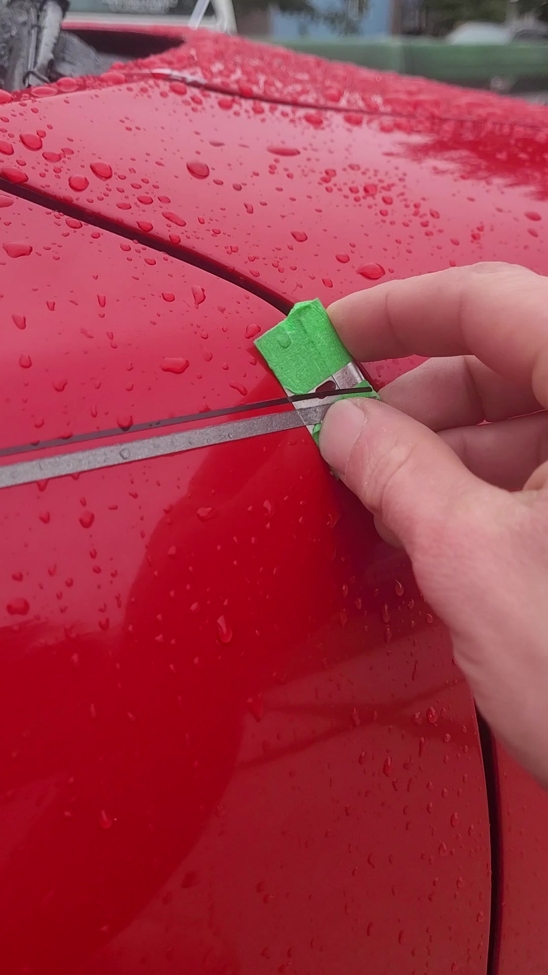 Mazda MX-5 NA — Pinstripe Removal + One-Stage Paint Correction — Careful pinstripe removal in progress